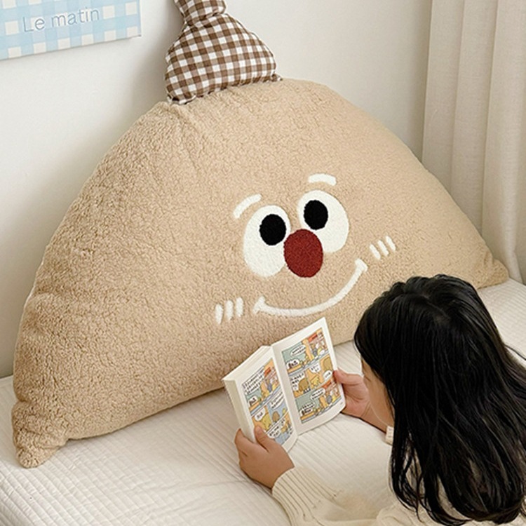 Cute Kidsren's Bedside Cushion Baby Bed Soft Bag Anti-Collision Backrest Cashmere Removable and Washable Cartoon Pillow for Girls