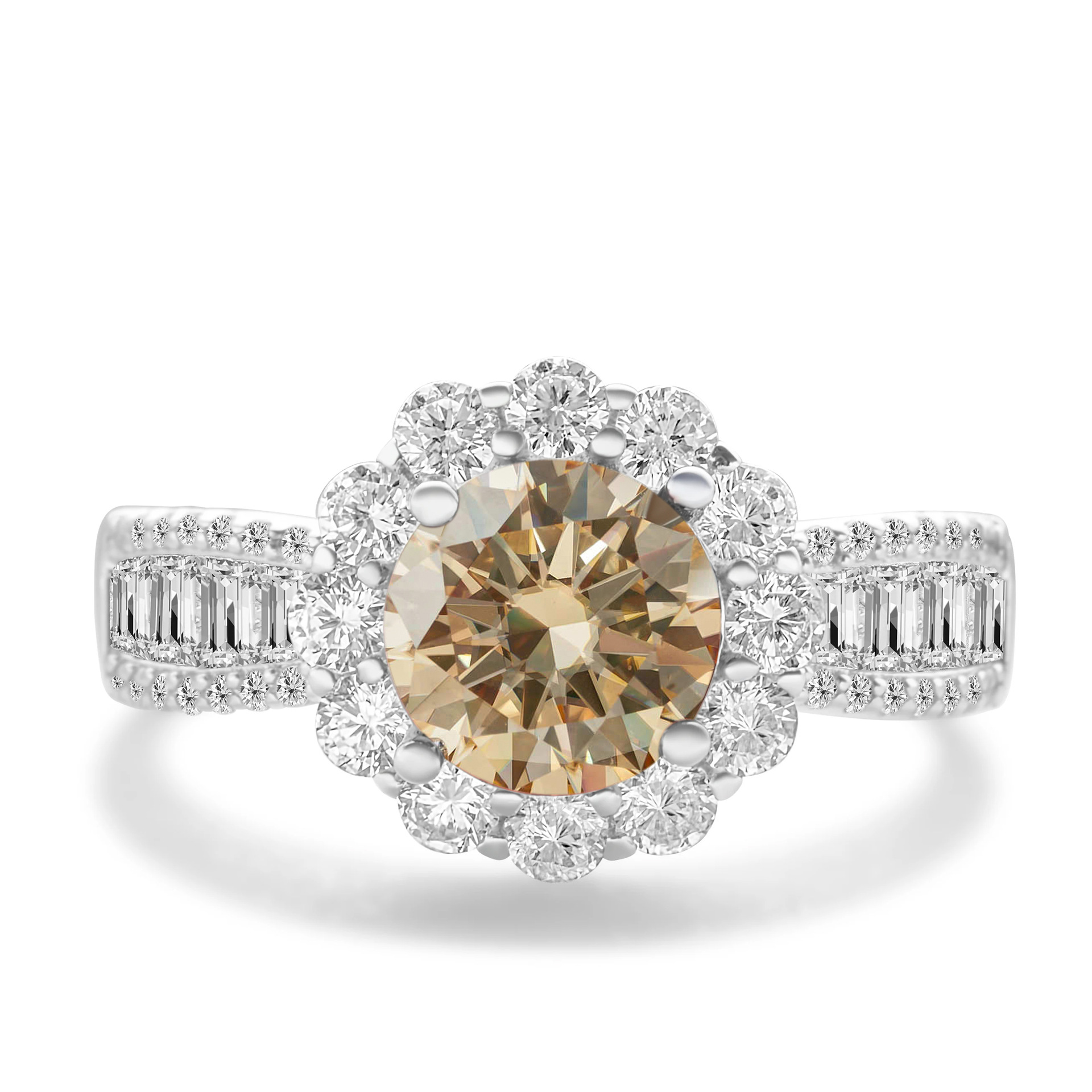 2CT anillo de piedra de mosaico de color de plata esterlina S925 cinturón de plata GRA certificado de mosaico de comercio electrónico transfronterizo anillo de venta caliente para mujeres