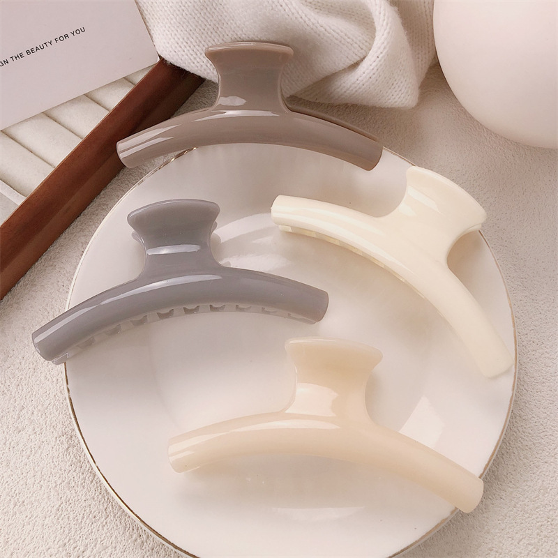 Clip de agarre de la parte posterior de la cabeza retro francesa, pereza, todo fósforo, clip de pelo de tiburón de cola de caballo, horquilla grande, accesorios para el cabello femenino