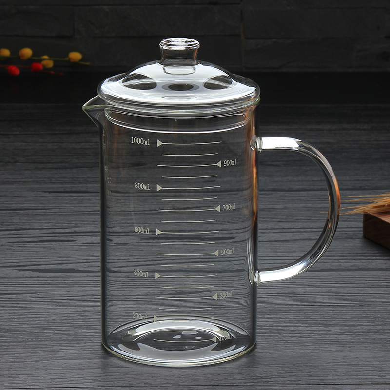 Glass capacious measuring cup scaled