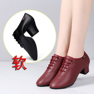 Dance Shoes Square Dance Shoes Women's Latin Dance Shoes Mid-heel Women's Adult Soft-soled Low-heel Dance Shoes Indoor and Outdoor