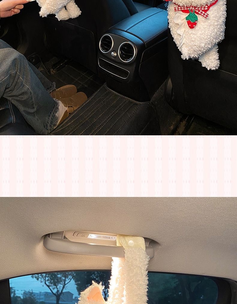 Car Tissue Box Creative Cute West Highland Paper Box Car Tissue Hanging Bag 2025 New Car Hanging Type