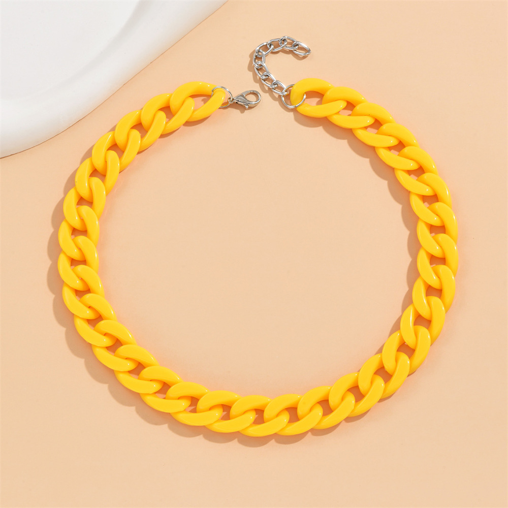 Acrylic Material Casual Simple Style Solid Color Arylic Chain Necklaces Wholesale
