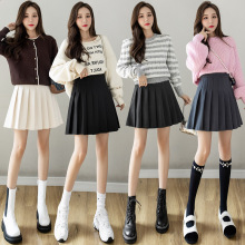 垂感百褶裙短裙女秋冬2024新款毛呢半身裙高腰显瘦A字裙伞裙裙子