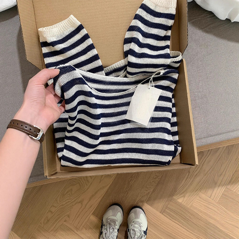 Highly Recommended! Japanese Imported Washi Yarn Refreshing Breathable Knitted Cover-Up Women's Autumn Outerwear Top