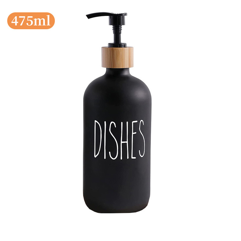 Dispensador de jabón de vidrio ámbar Boston 500 ml, botella con bomba a presión para baño y cocina, stock al por mayor