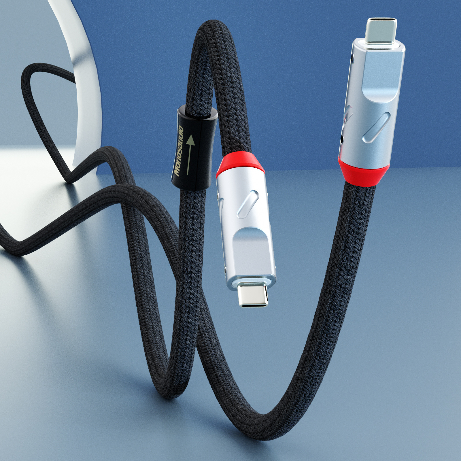 纯银USB音频线Type-C解码器调音台电脑A-B方口HiFi发烧USB连接线