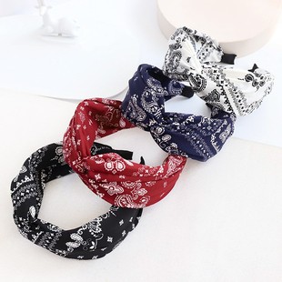 Hair band 2024 new wide-brimmed hair band retro temperament cashew flower wide-brimmed mother cover white hair pressure hair clip women