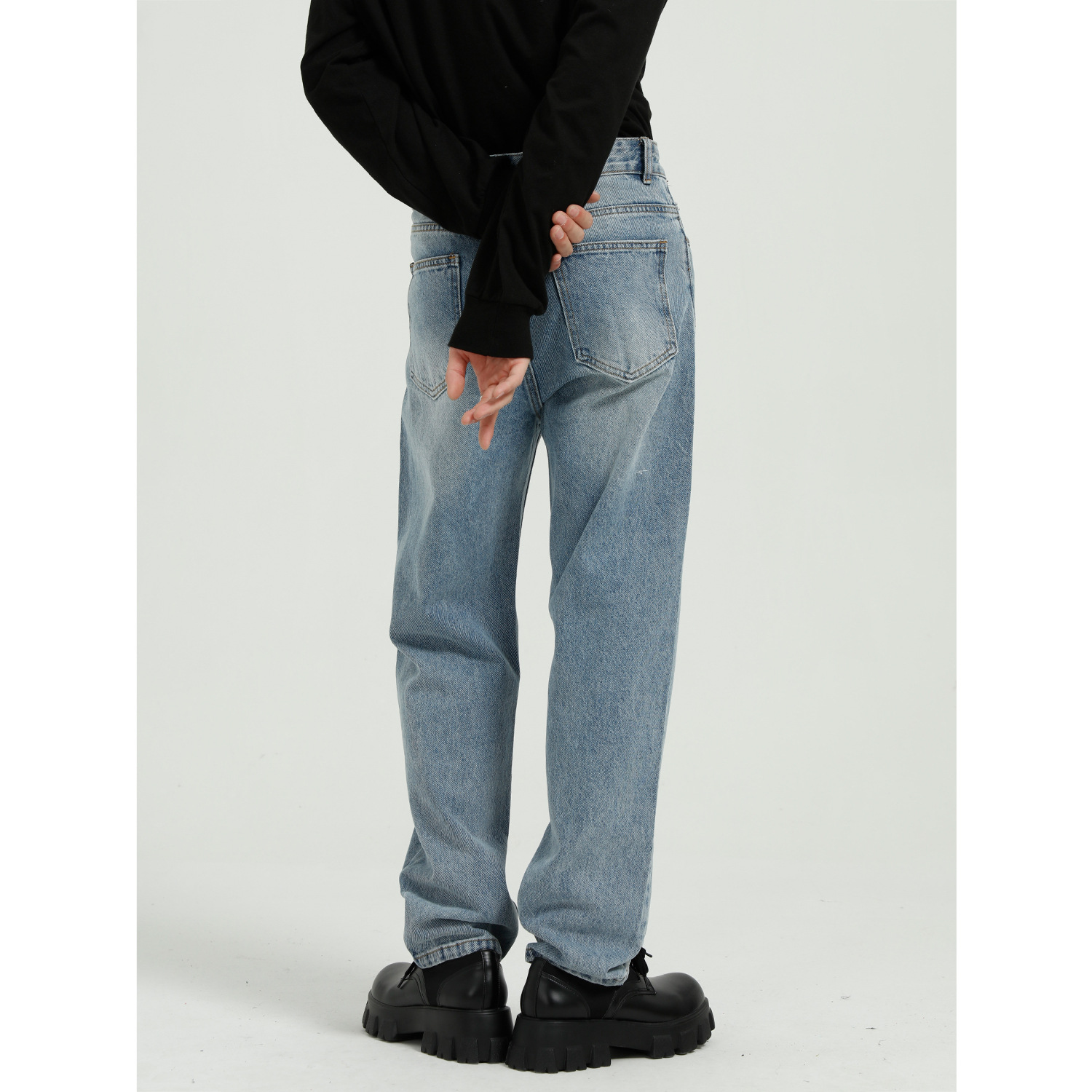 Mtlclothes ropa de Hombre | Four Seasons nuevo estilo coreano de moda estilo de Hong Kong suelta simple lavado jeans hombres