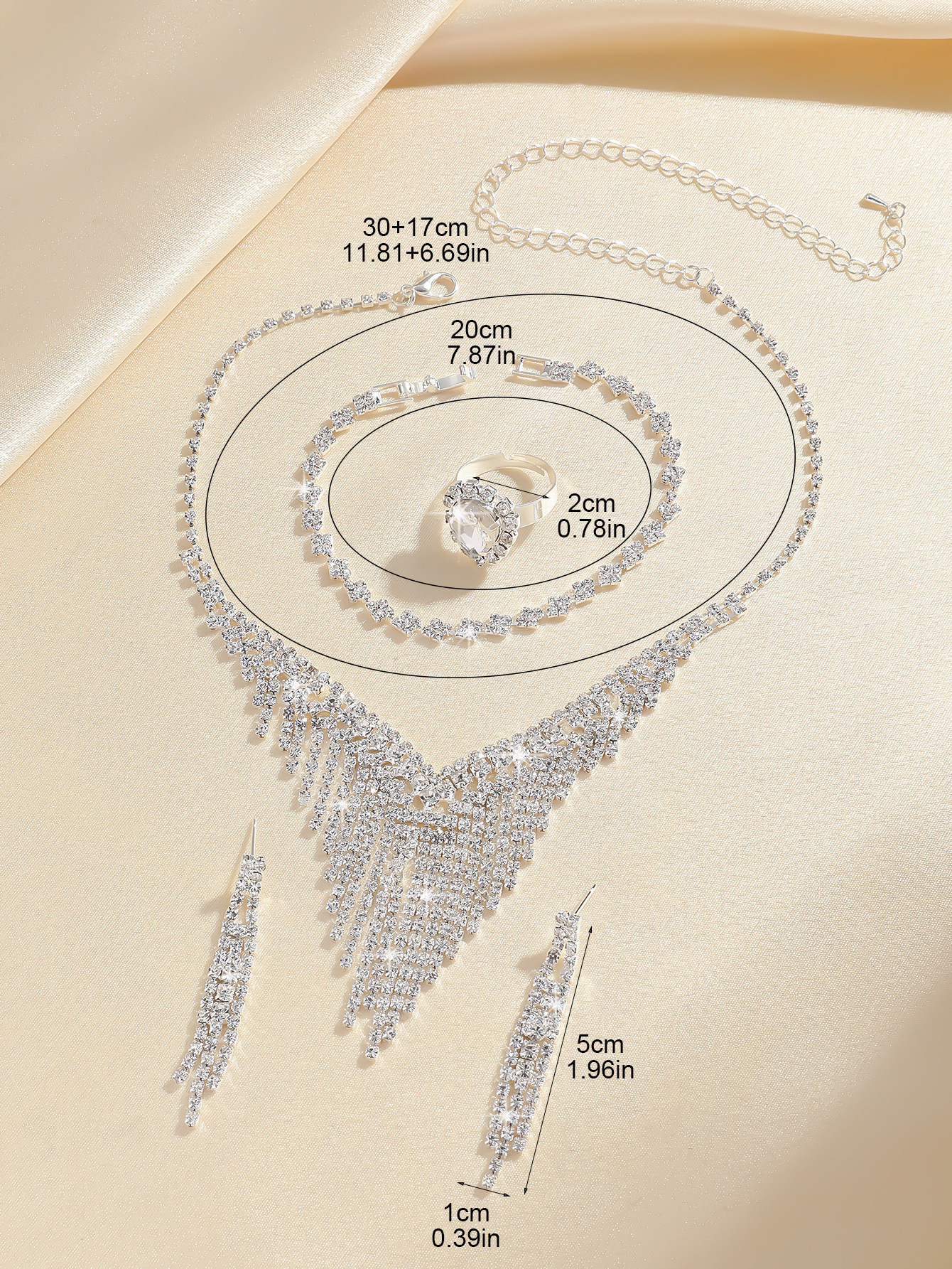 heiße Halskette Set Braut Halskette Ohrringe Zirkon Schmuck Bankett Party Schmuck Set_voghion.com