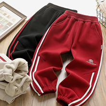 男童加绒裤子2025冬季新款童装加厚儿童一体绒卫裤韩版中大童长裤