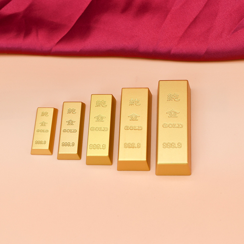 Solid Sand Gold Bars, Gilt Desktop Ornaments, Simulated Gold Bricks, Creative Gifts for Home, Small Ornaments, Photography Props