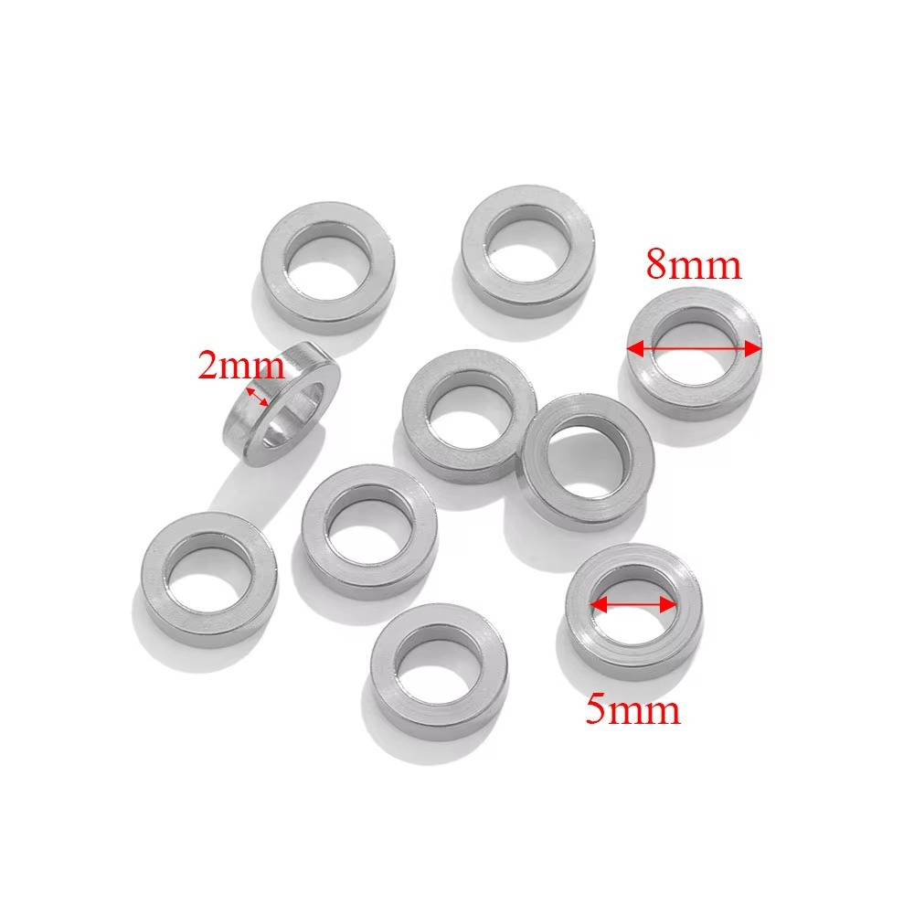 Acero inoxidable gran agujero anillo sin costura plano circular anillo cerrado diafragma anillo cerrado accesorios joyería granel al por mayor