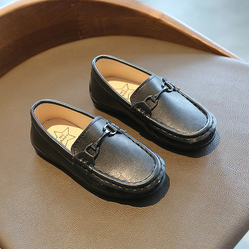  spring and summer new shoes, flat-heeled metal buckle soft-soled beanie shoes, round toe slip-on shoes, casual men and women