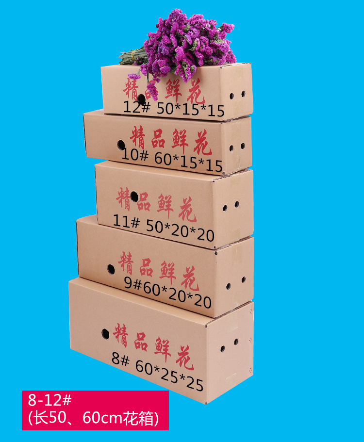 鲜花打包纸箱绿植箱子外包装花束保护超长打包飞机盒快递包邮政箱