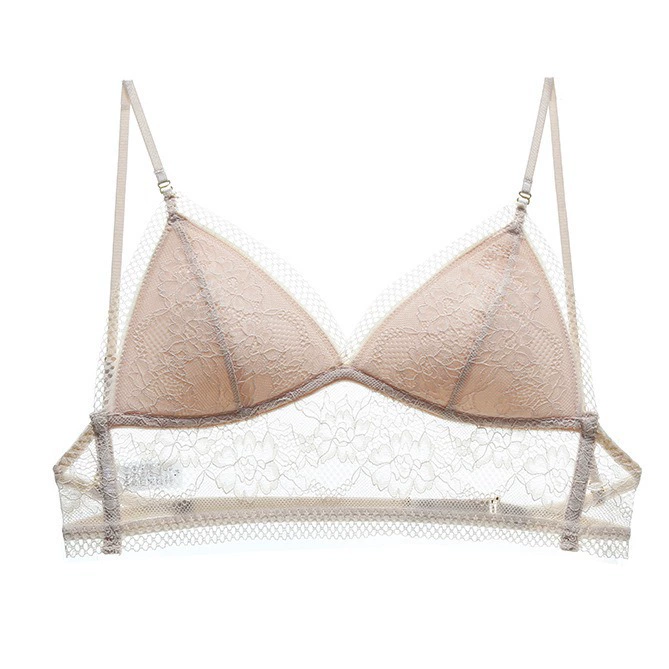 Thin lace wireless bra, supporting sexy underwear, custom-made, french style, backless