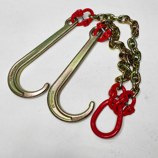 Chengli Yuhai Crane Chain Hook Double Hook Lifting Chain J-Shaped Hook Vehicle Rescue Towing Chain Large Opening Hook
