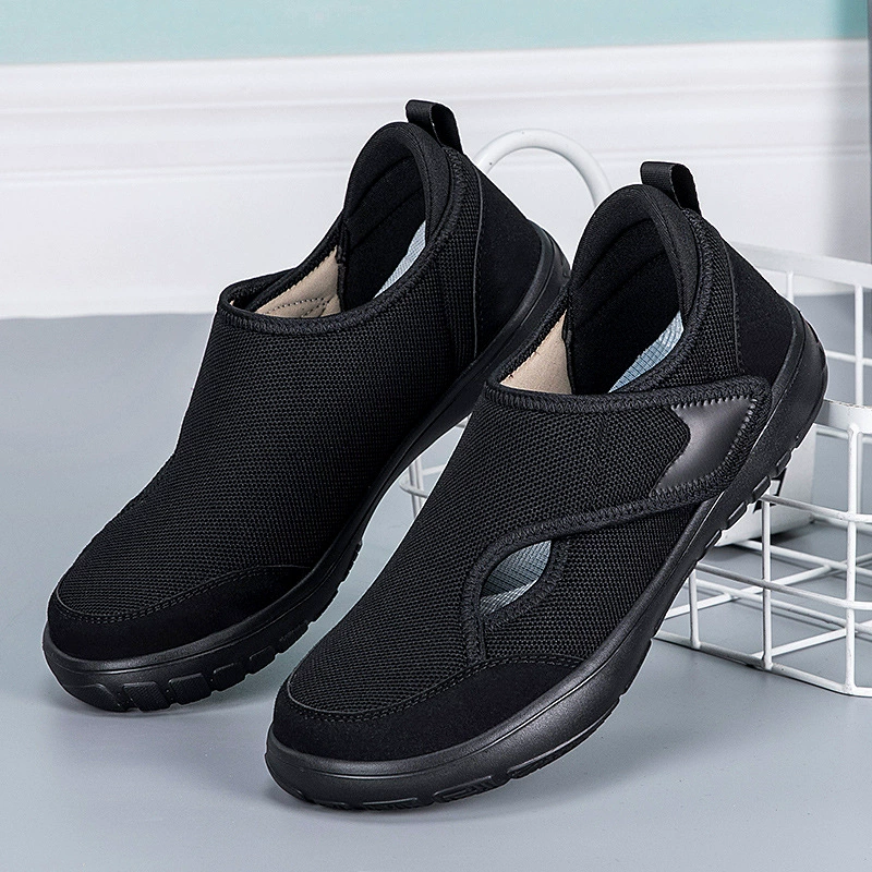 Летние женские сетчатые дышащие туфли для мам с широкой головкой и опухшими ногами, широкие тканевые туфли среднего и пожилого возраста, мужская повседневная обувь