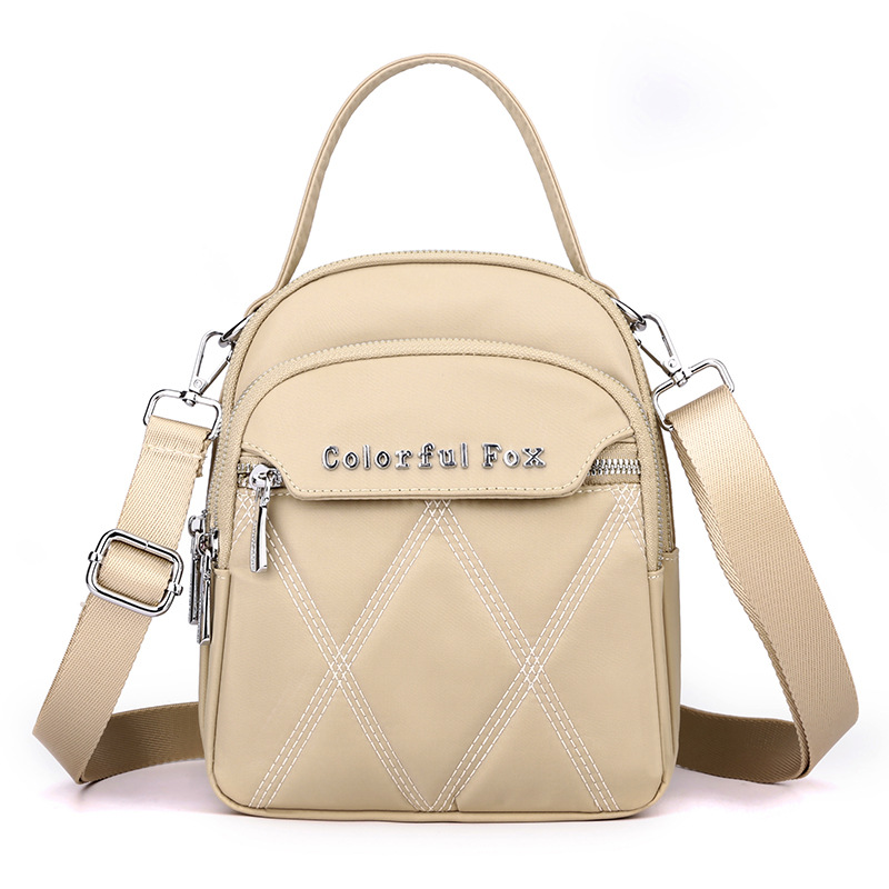 Borsa a tracolla ricamata per il cambio delle chiavi, da donna, per il tempo libero all'aperto, con tracolla multistrato, edizione coreana, colorata Fox_voghion.com