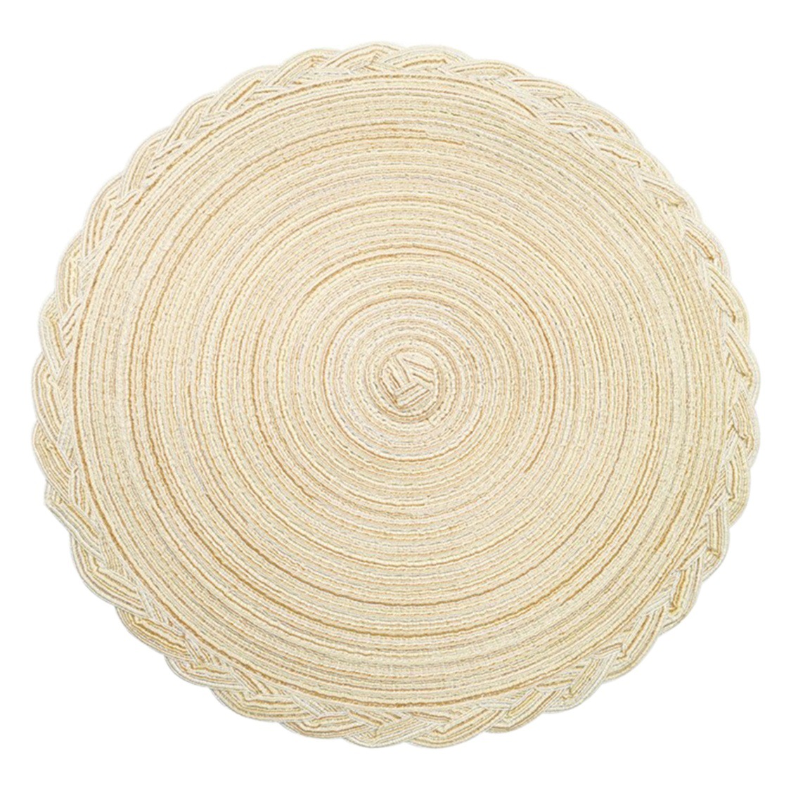 Mantel individual de encaje estilo nórdico, tejido de ramio, mantel individual redondo de hilo de algodón, mantel individual occidental para mesa de comedor, tapete aislante del calor, estilo retro, mantel individual de lino anti-escaldaduras