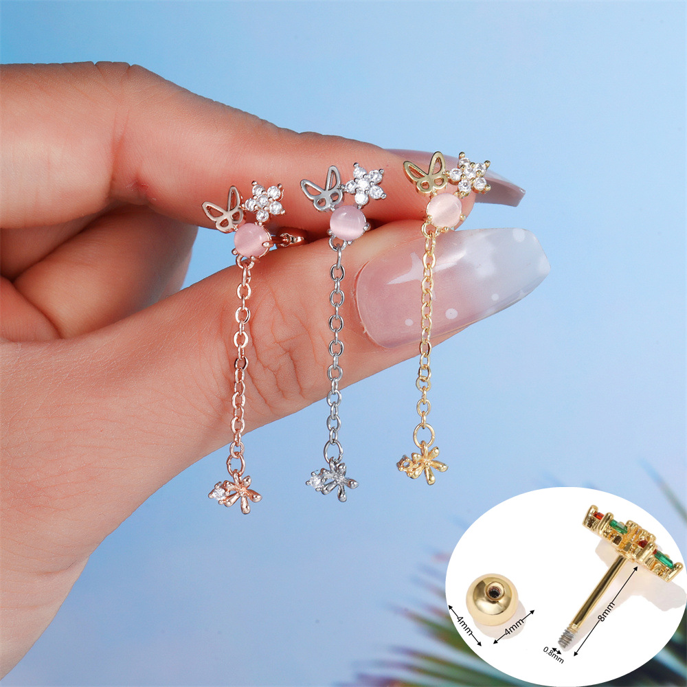 long temperament small fashion star ear bone studs butterfly earrings