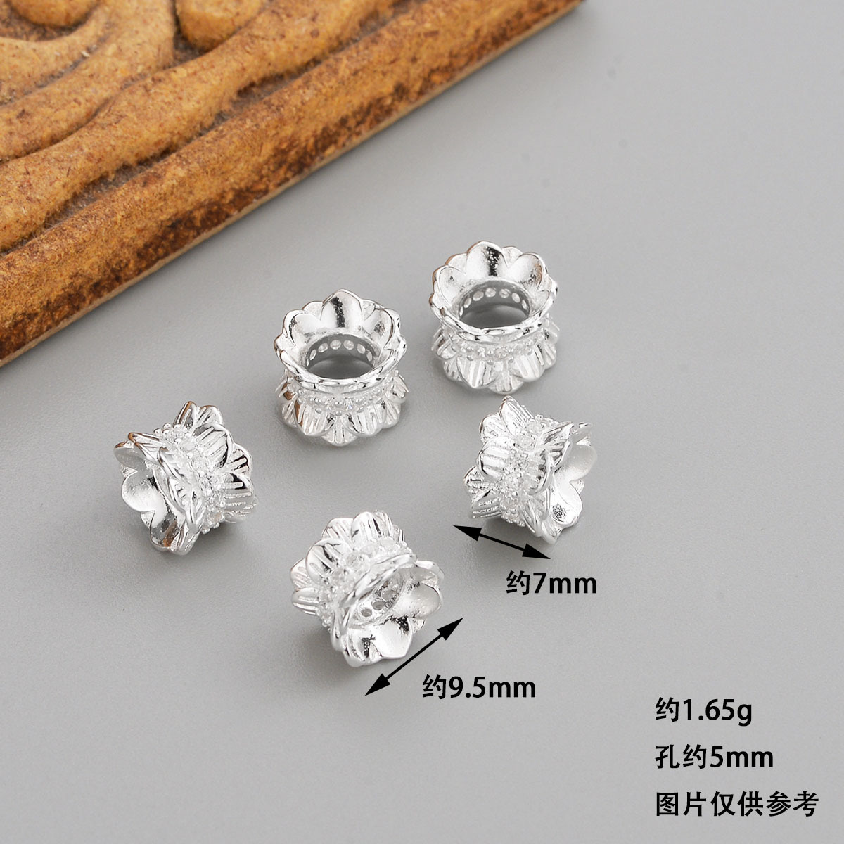 S925 Sterling Silver DIY Jewelry Accessories Silver Jewelry Auspicious Cloud Pattern Spacer Beads for Crafts and Bracelets Cloud Elements
