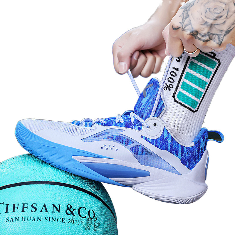 Zapatos de baloncesto de malla antideslizante, desgaste y amortiguación, zapatos profesionales de juego de combate para parejas image 5