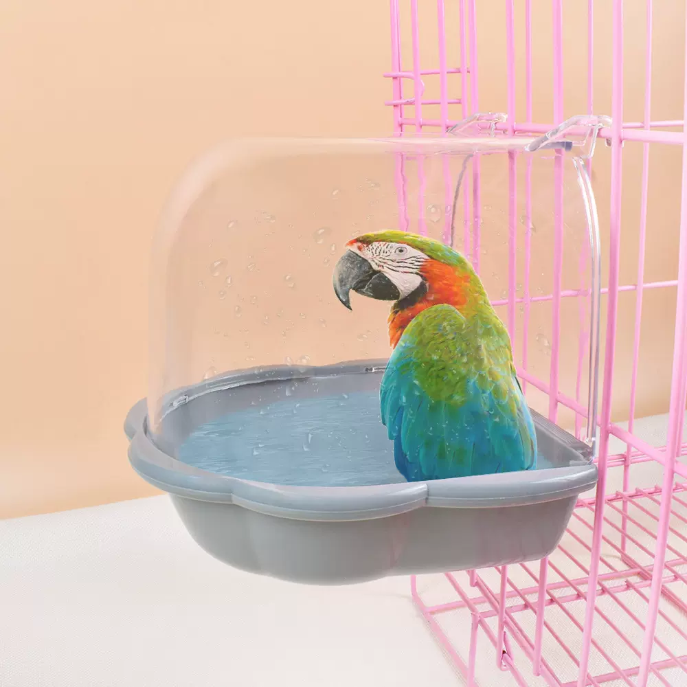 鸟笼洗澡盆鸟用虎皮鸟绣眼鸟洗澡杯画眉鸟配件洗澡盒壁挂洗澡盒