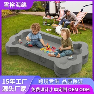 Amazon Manufacturer Cross-Border Customized Baby Folding Bed High Elastic Sponge Children's Folding Travel Camping Bed