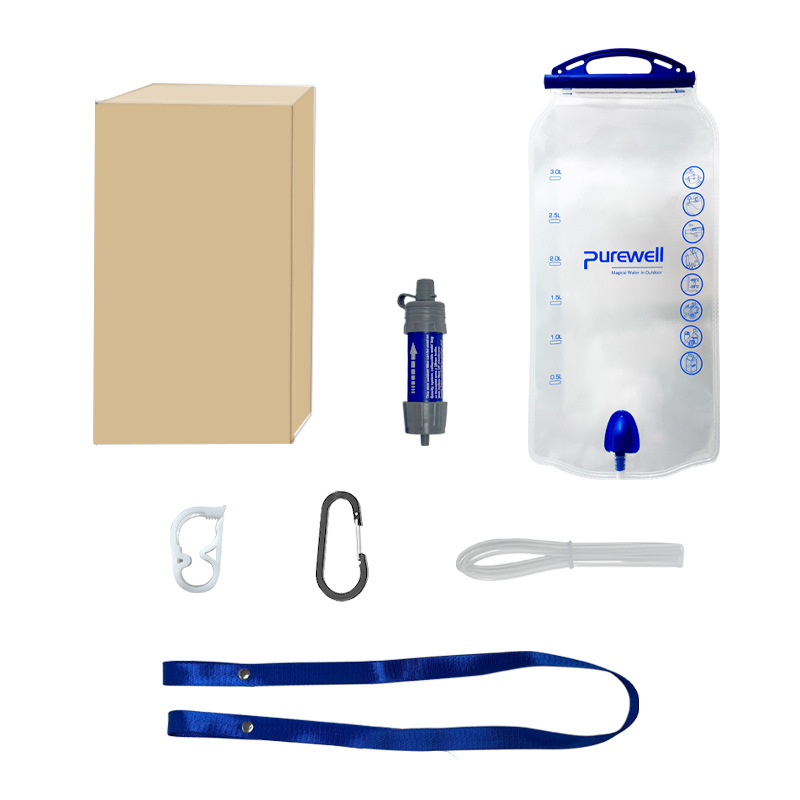 Filtro de agua por gravedad sistema de filtro de agua ultraligero 0,01 micras purificación de agua senderismo camping suministros de supervivencia de emergencia