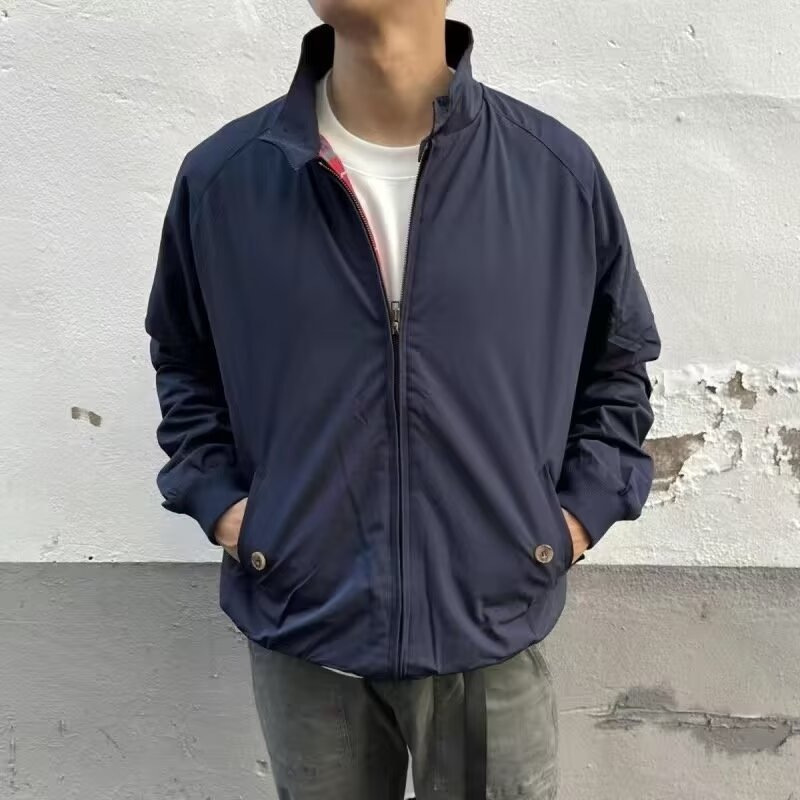 Harrington striukė vyrams retro laisvalaikio chaki stovu apykakle_voghion.com