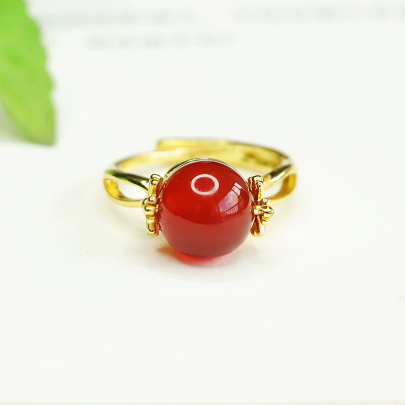 Aiyu красный агат кольцо зеленый халцедон может вращаться кольцо кольцо, оптовая продажа фабрики AY3101304
