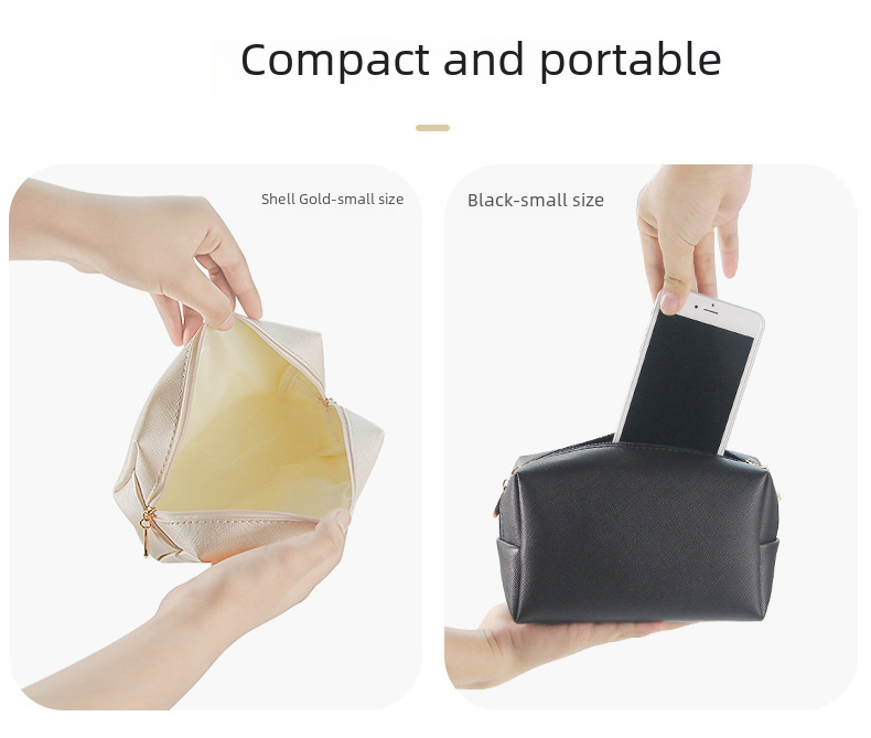 Cross-border Dopamine PU Leather Makeup Storage Octagonal Small Square Bag Simple Solid Color Gift Cosmetic Bag