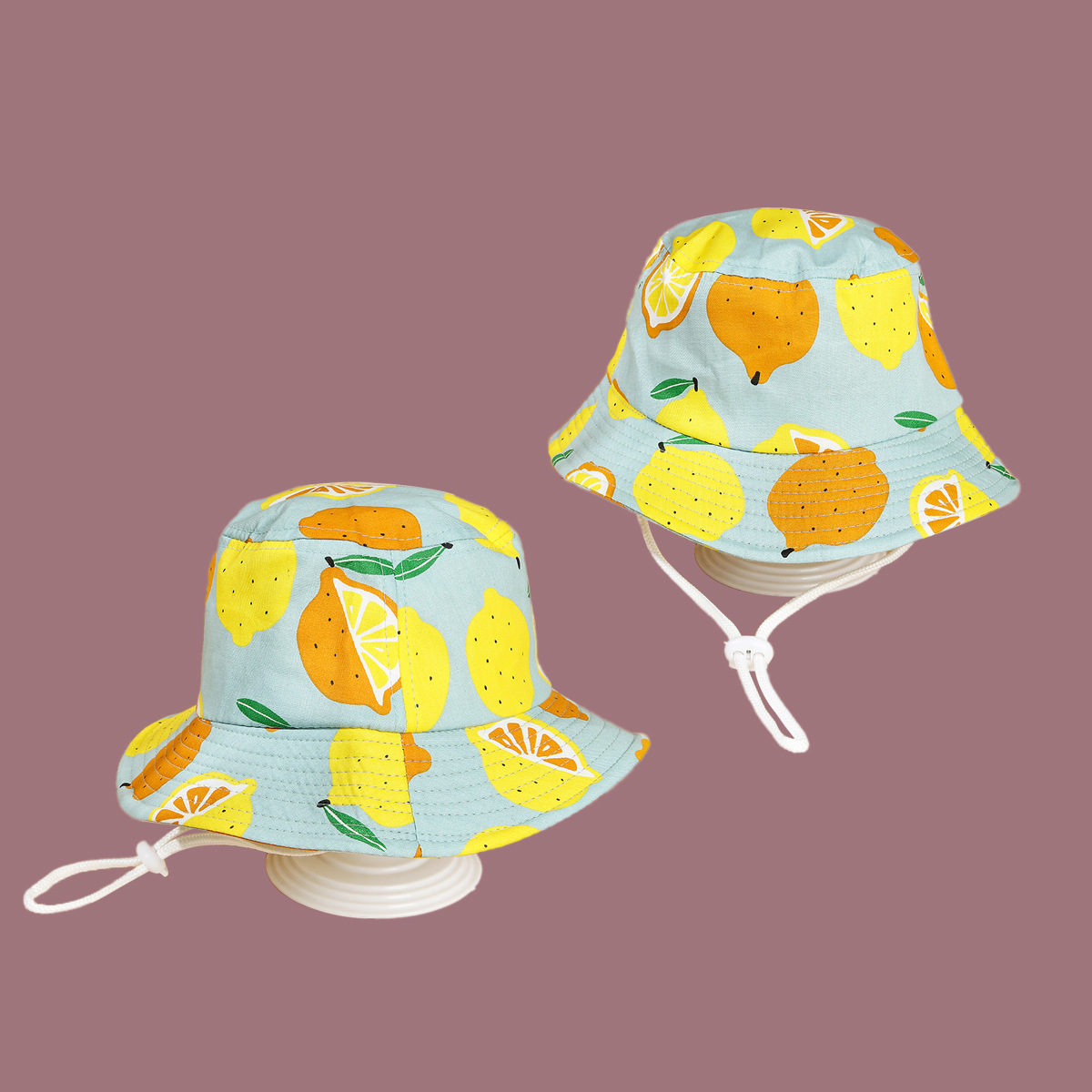 Korean Lemon Printing Children's Fisherman Hat display picture 2