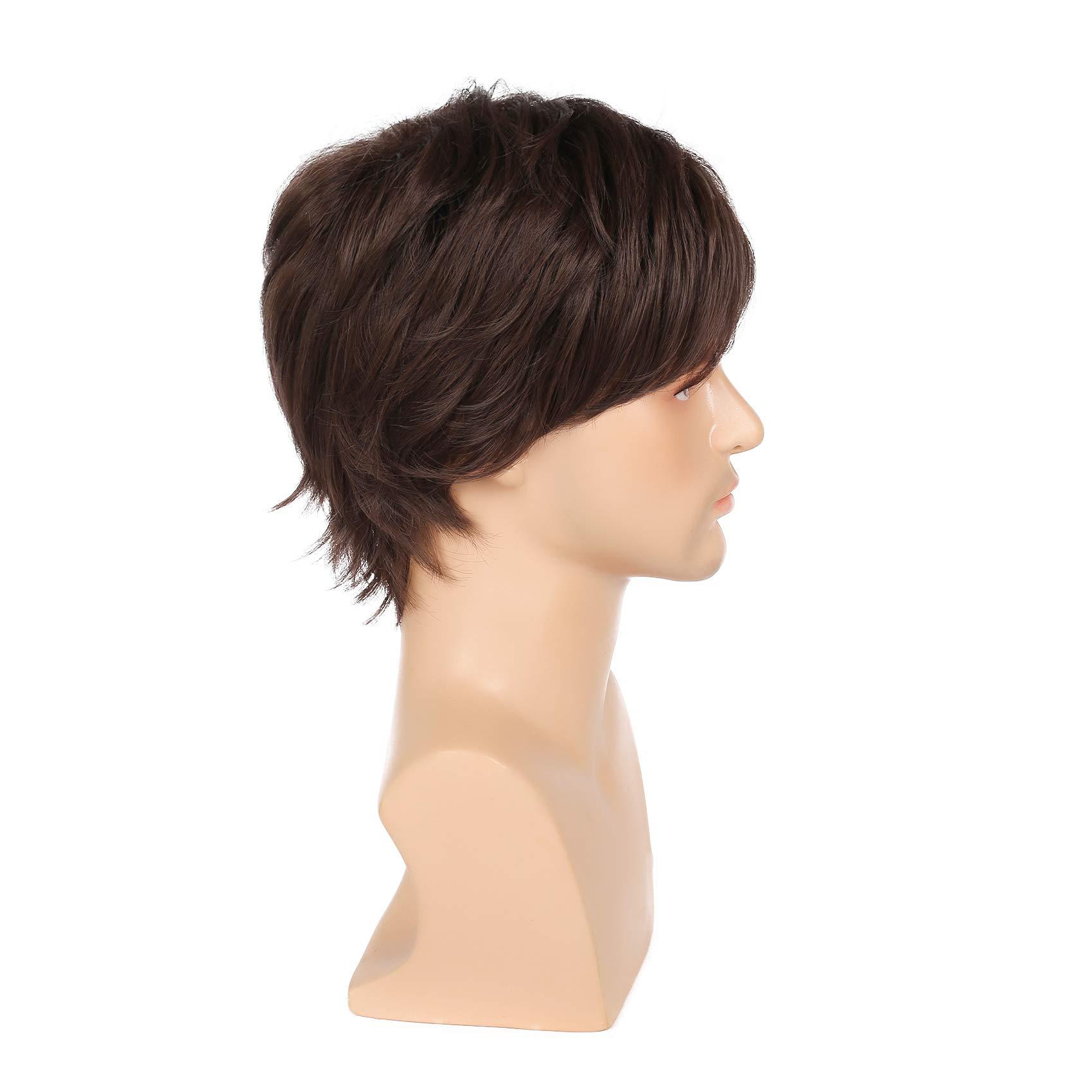 Men'S Gender Simple Style Style Men's Simple Style Brown Weekend High Temperature Wire Short Straight Hair Wigs