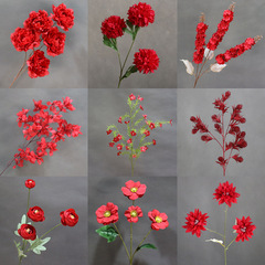 Red Wine Simulation Flower Wedding Decorations Hotel Ceiling Flower Arrangement Guide Decorated Silk Flowers Artificial Flowers Artificial Flower Art