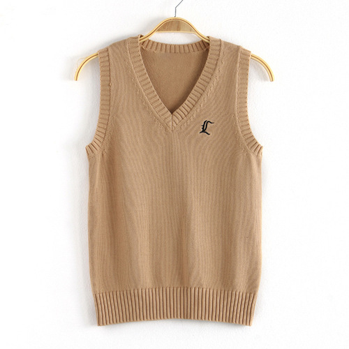 Kawashima Suwon Naka/JK vest original genuine Japanese college knitted sweater vest cardigan for women