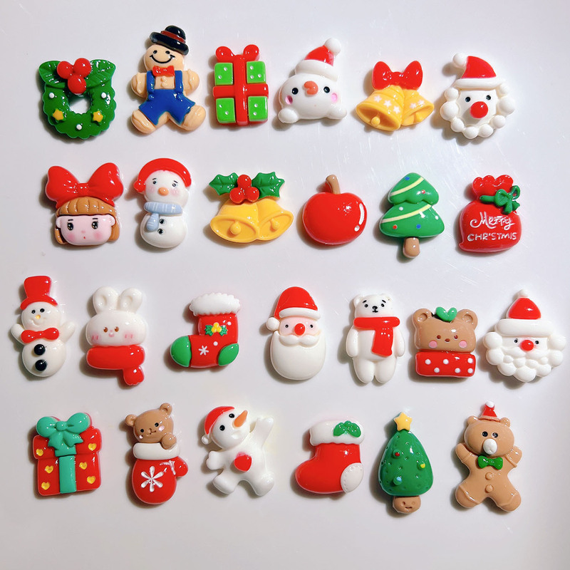 Resin diy accessories mobile phone case children's hair accessories cream glue small accessories water cup stickers hole shoes buckle Christmas wreath