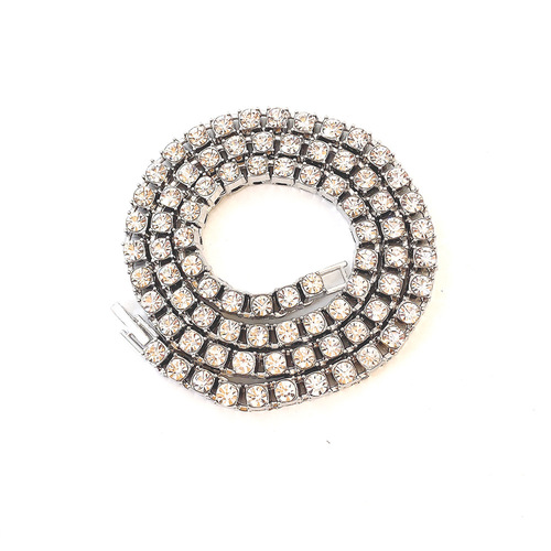 5MM tennis jewelry necklace European and American round niche hip-hop men's and women's alloy hiphop jewelry bracelet for men
