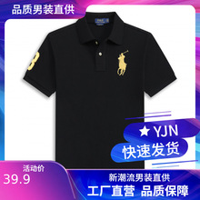 春夏季男士运动高级感跨境爆款男装小马印花纯棉polo衫马球高尔夫