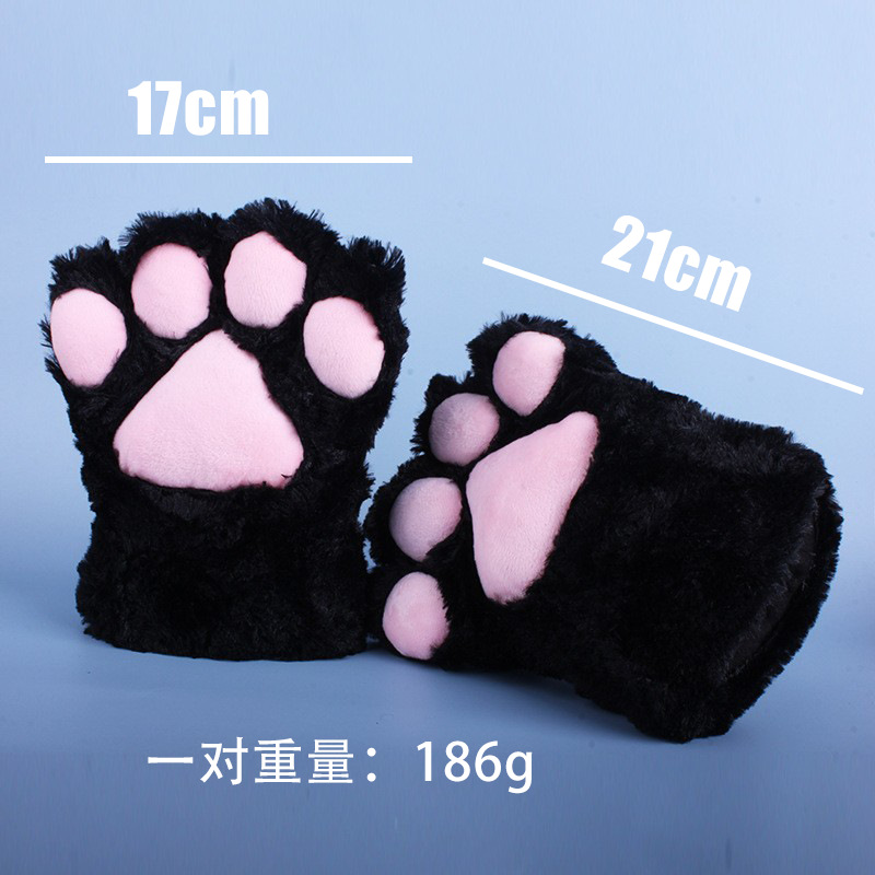 Guantes de garra de oso garra de gato guantes de cosplay cálido otoño e invierno medio dedo abierto dedo gato oso pata de una sola pieza entrega lindo