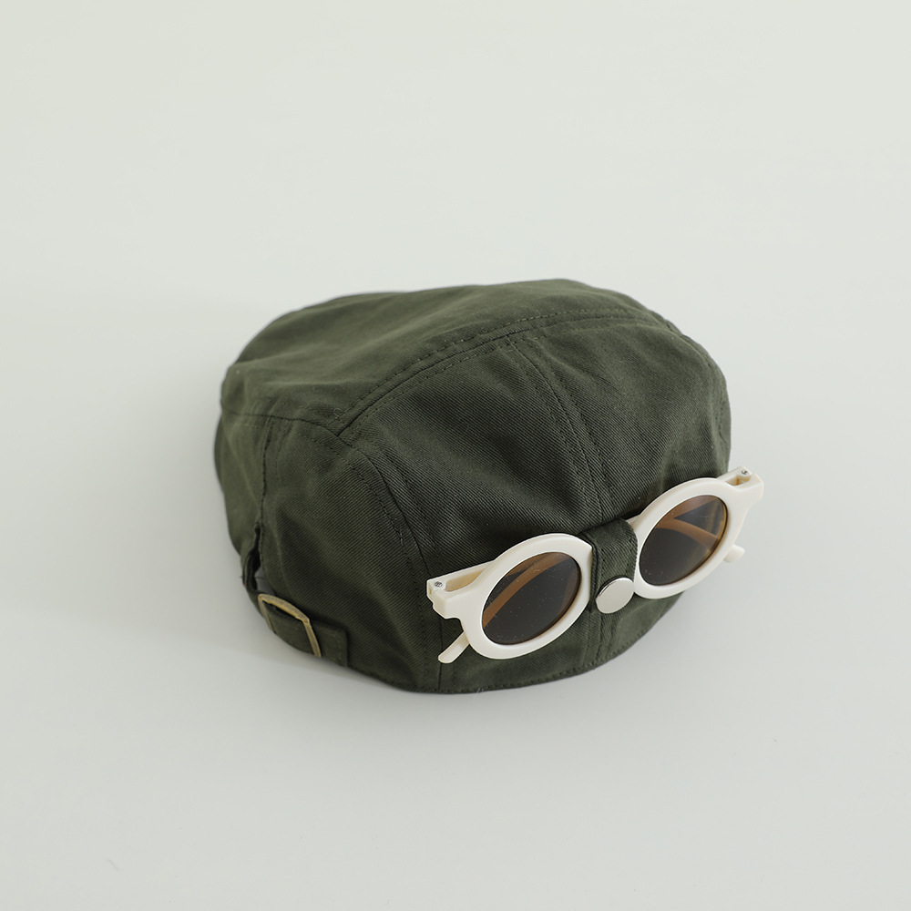 Sombreros de gafas para niños sombreros de protección solar primavera y verano boina de niños delgada gorra de chicas de moda coreana