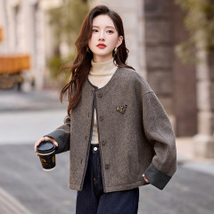小香风毛呢外套女2025秋冬新款法式超好看独特洋气呢大衣 RX9282