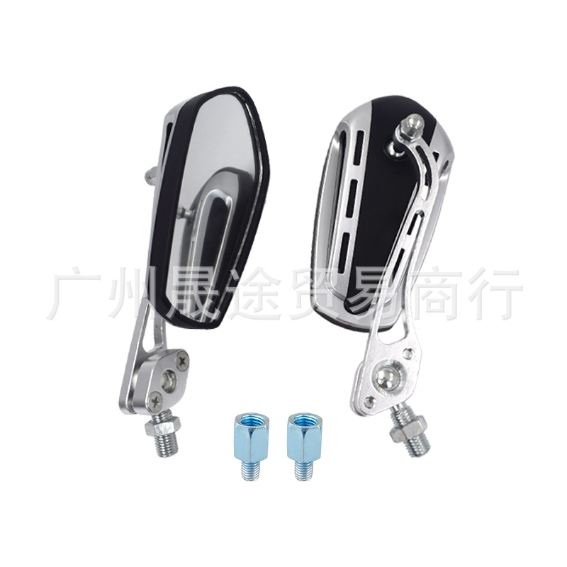 Cross-border motorcycle modified rearview mirror electric car mini decorative mirror ghost fire universal mirror smart grid modification