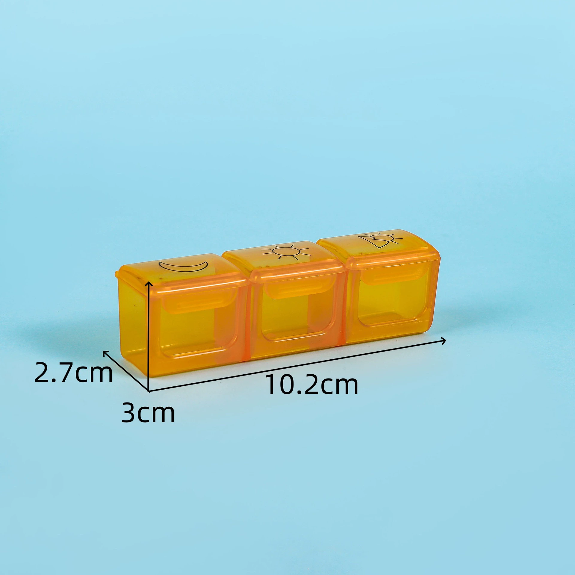 仟佰 Маленький прозрачный 3‑отсековый ящик, 10.2×2.7×3 см, 0.03 кг, варианты цветов