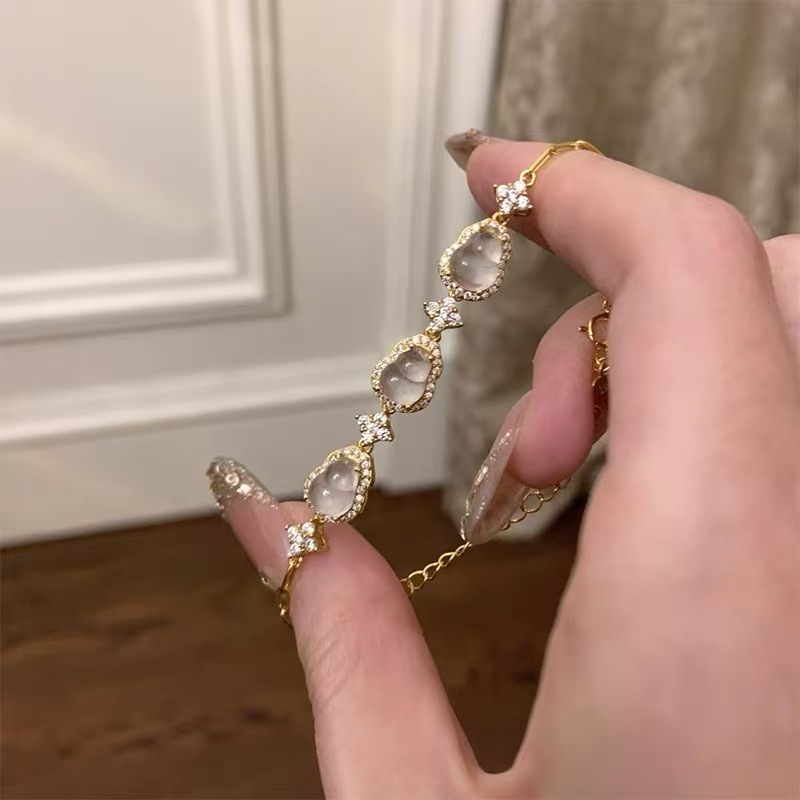 新中式清透感葫芦锆石手链女轻奢小众高级感手环精致时尚百搭手饰|undefined
