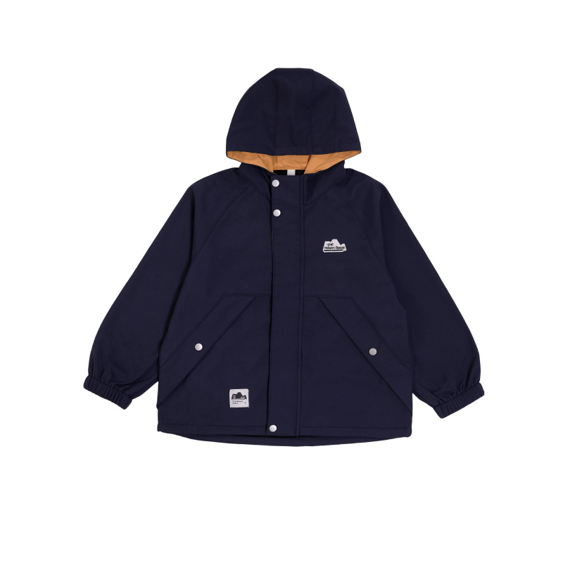 A principios de otoño, un nuevo tipo de chaqueta con capuchón para niños al aire libre, chaqueta de terciopelo antiviento integral.