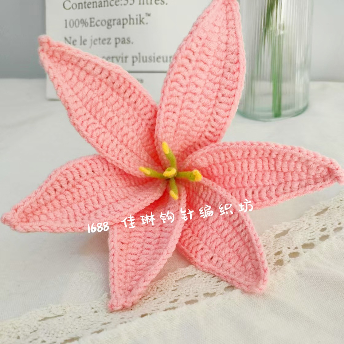 Productos acabados de lana tejida a mano flor de punto de hippopotamus imitación flor inmortal flor creativa ganchillo decoración ornamentos florales