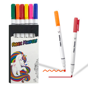 Factory Direct Sales Washable Non-Fading DIY Graffiti Textile Pen 6-Colorful Hand-Painted Textile Marker Pen