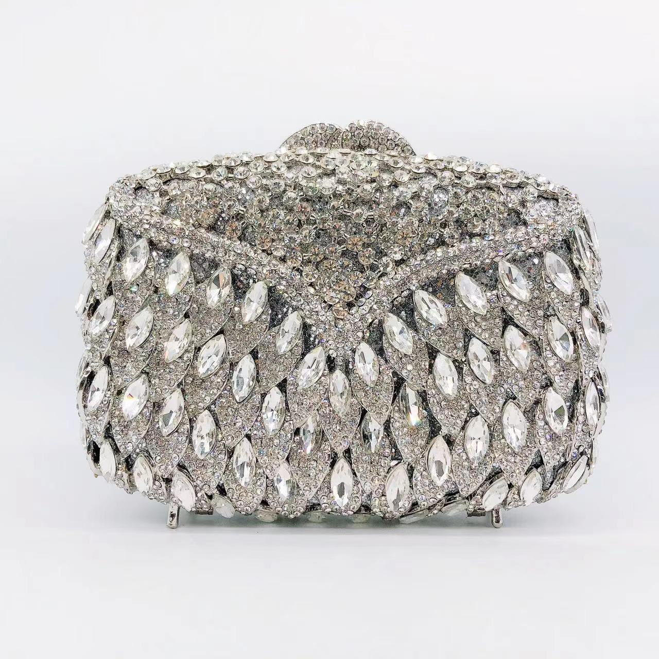 Túi clutch dạ tiệc nạm kim cương xách tay đính đá lấp lánh — 44 chi tiết 39